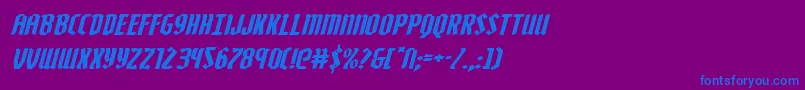 Zollernexpandital Font – Blue Fonts on Purple Background