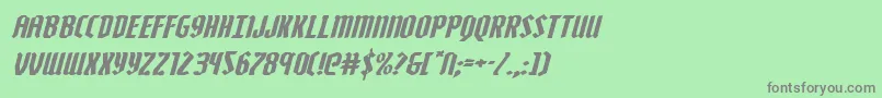 フォントZollernexpandital – 緑の背景に灰色の文字