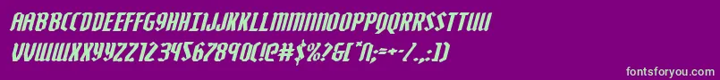 Zollernexpandital Font – Green Fonts on Purple Background