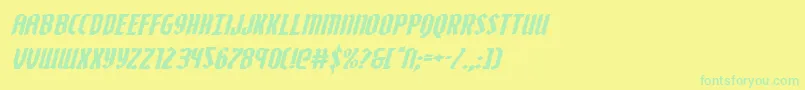 Zollernexpandital Font – Green Fonts on Yellow Background