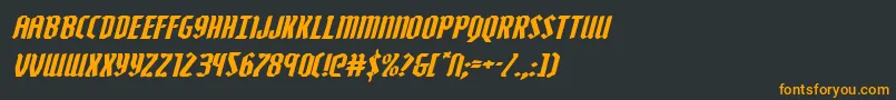 フォントZollernexpandital – 黒い背景にオレンジの文字