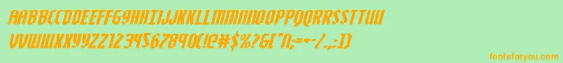 Zollernexpandital Font – Orange Fonts on Green Background