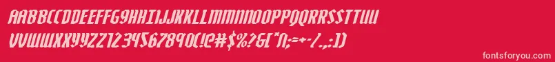 Zollernexpandital-Schriftart – Rosa Schriften auf rotem Hintergrund