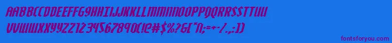 Zollernexpandital Font – Purple Fonts on Blue Background