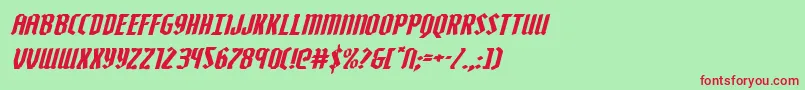Zollernexpandital Font – Red Fonts on Green Background