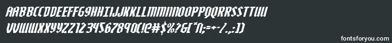 フォントZollernexpandital – 黒い背景に白い文字