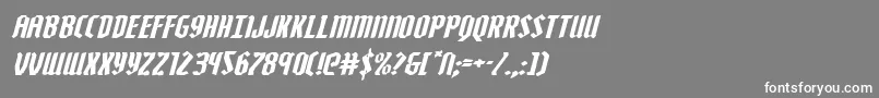 Zollernexpandital-Schriftart – Weiße Schriften auf grauem Hintergrund