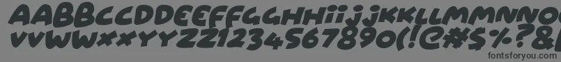 フォントWowsersItalic – 黒い文字の灰色の背景