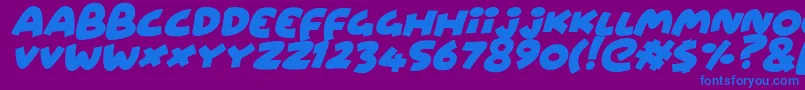 WowsersItalic Font – Blue Fonts on Purple Background