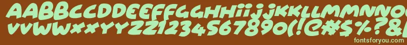 WowsersItalic Font – Green Fonts on Brown Background