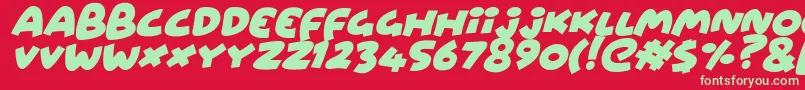 WowsersItalic Font – Green Fonts on Red Background