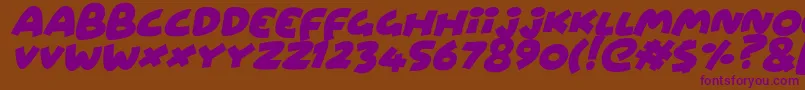 WowsersItalic Font – Purple Fonts on Brown Background