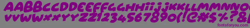 フォントWowsersItalic – 紫色のフォント、灰色の背景