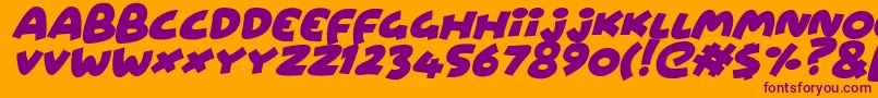 Шрифт WowsersItalic – фиолетовые шрифты на оранжевом фоне