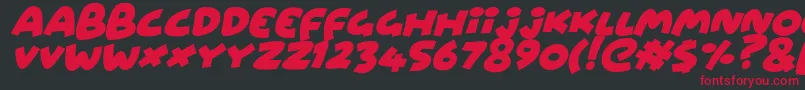 フォントWowsersItalic – 黒い背景に赤い文字