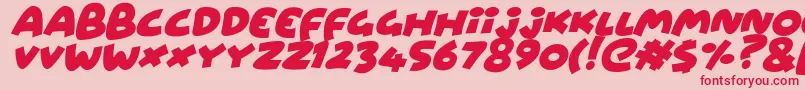 WowsersItalic Font – Red Fonts on Pink Background