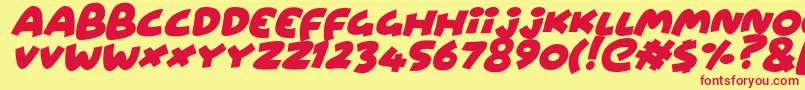 WowsersItalic Font – Red Fonts on Yellow Background