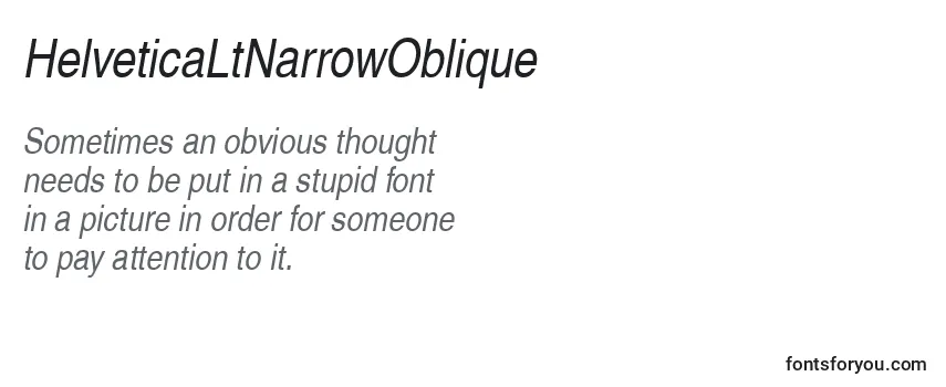 Шрифт HelveticaLtNarrowOblique