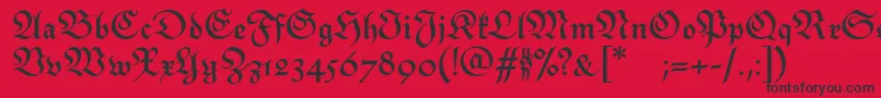 MonarchiatextBold-Schriftart – Schwarze Schriften auf rotem Hintergrund