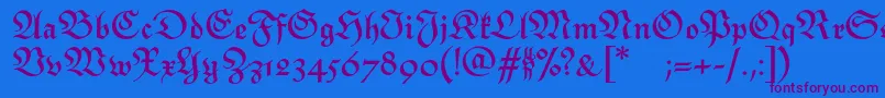 MonarchiatextBold-Schriftart – Violette Schriften auf blauem Hintergrund