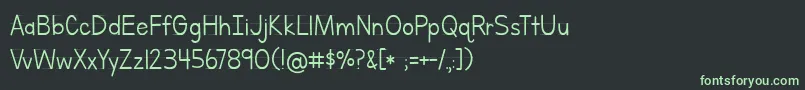 Шрифт LettersForLearnersLined – зелёные шрифты на чёрном фоне