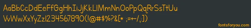 Шрифт LettersForLearnersLined – оранжевые шрифты на чёрном фоне
