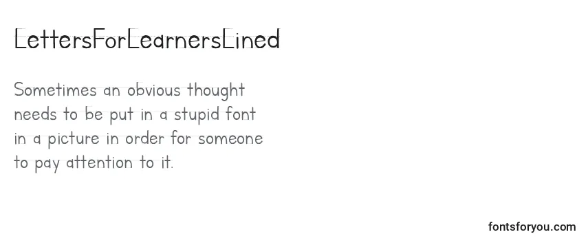 LettersForLearnersLined フォントのレビュー