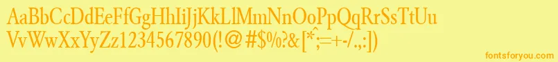 Fonte GarondsmalldbNormal – fontes laranjas em um fundo amarelo