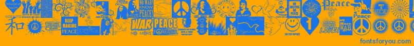 PeaceForever Font – Blue Fonts on Orange Background