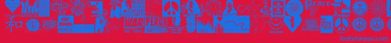 Шрифт PeaceForever – синие шрифты на красном фоне