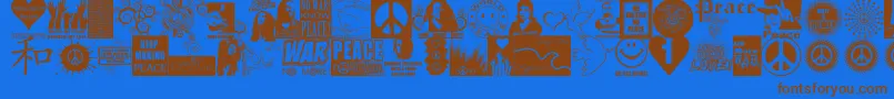 PeaceForever Font – Brown Fonts on Blue Background