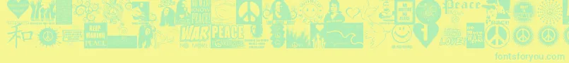 PeaceForever Font – Green Fonts on Yellow Background