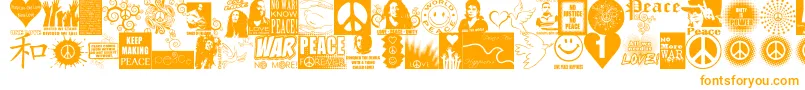 PeaceForever Font – Orange Fonts on White Background