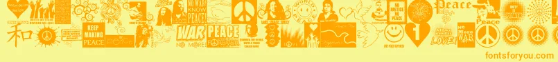 PeaceForever Font – Orange Fonts on Yellow Background