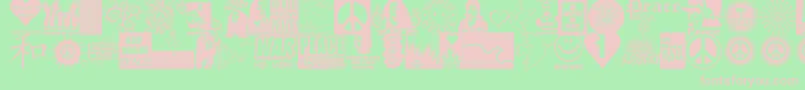 フォントPeaceForever – 緑の背景にピンクのフォント