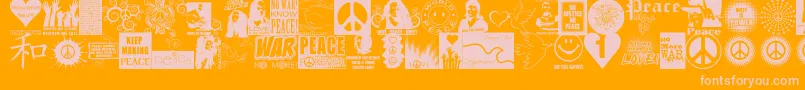 PeaceForever Font – Pink Fonts on Orange Background
