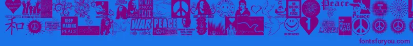 PeaceForever Font – Purple Fonts on Blue Background
