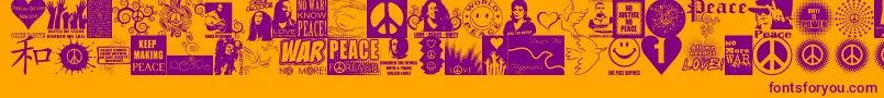 PeaceForever Font – Purple Fonts on Orange Background