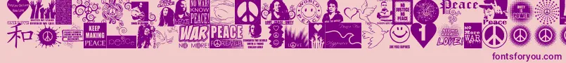 PeaceForever Font – Purple Fonts on Pink Background