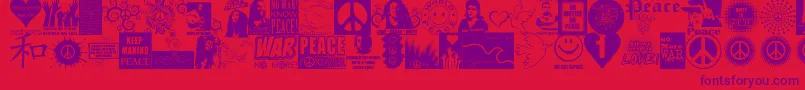 PeaceForever Font – Purple Fonts on Red Background