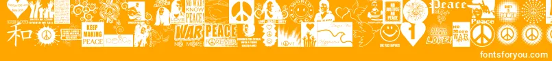 PeaceForever Font – White Fonts on Orange Background