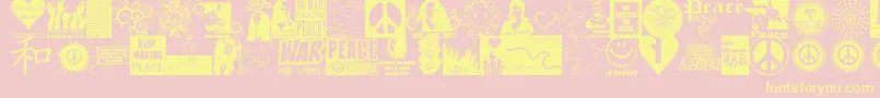 PeaceForever Font – Yellow Fonts on Pink Background