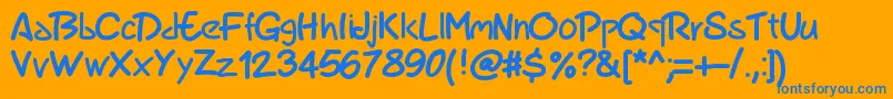 Pwmarker Font – Blue Fonts on Orange Background