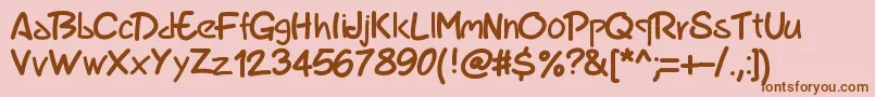 Pwmarker Font – Brown Fonts on Pink Background