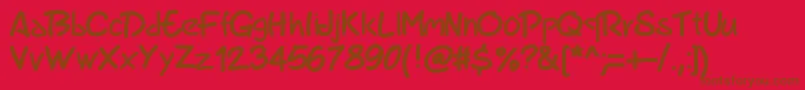 Czcionka Pwmarker – brązowe czcionki na czerwonym tle