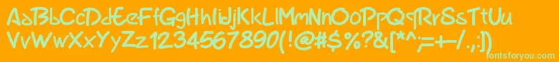 Pwmarker Font – Green Fonts on Orange Background