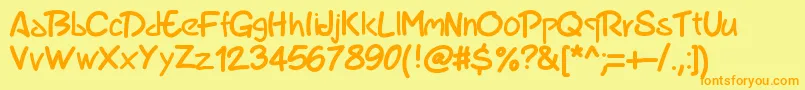 Pwmarker Font – Orange Fonts on Yellow Background