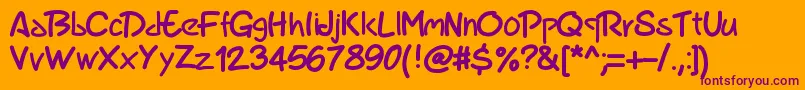 Pwmarker Font – Purple Fonts on Orange Background