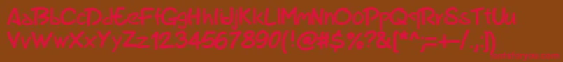 フォントPwmarker – 赤い文字が茶色の背景にあります。