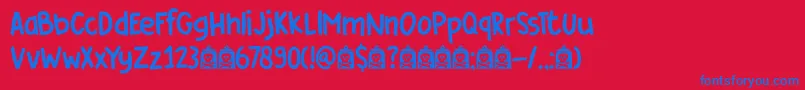 DkCoverUp Font – Blue Fonts on Red Background